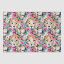 Cheetah Floral Boho Wasserfarben-Muster