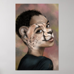 Cheetah-Frau-Plakat Poster