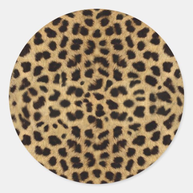 Cheetah Fur Muster, Cheetah Print Runder Aufkleber (Vorderseite)
