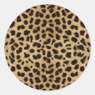 Cheetah Fur Muster, Cheetah Print Runder Aufkleber