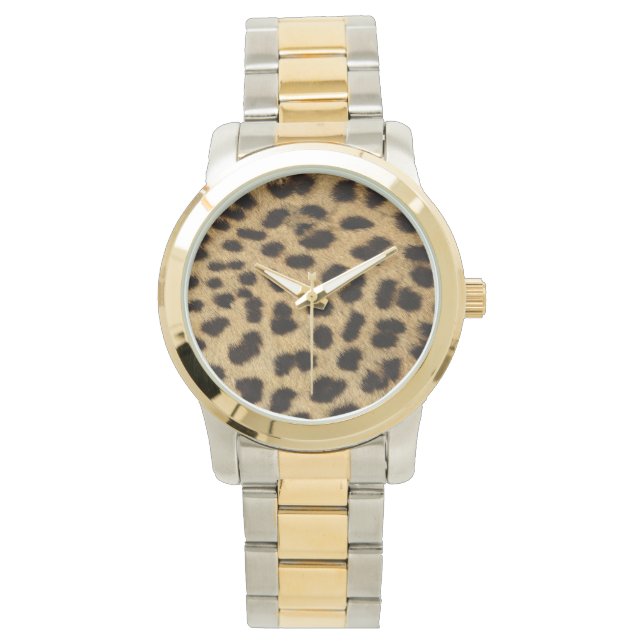 Cheetah Fur Print Armbanduhr (Vorderseite)