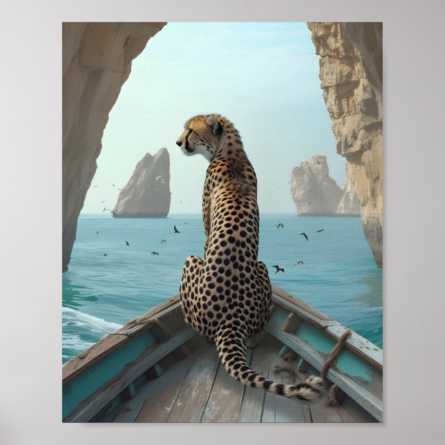 CHEETAH genießt das offene Meer 🌊 Poster (Vorne)