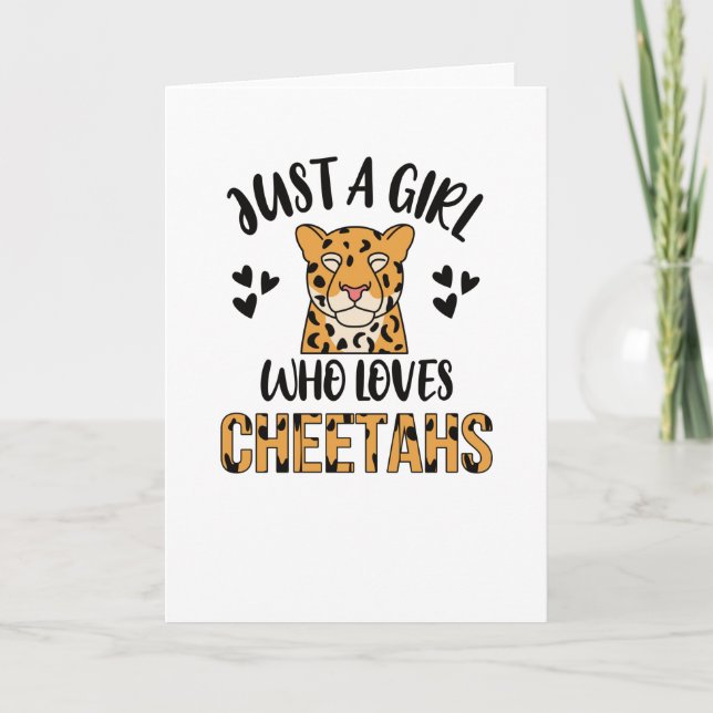 Cheetah Geschenke für Mädchen Cheetah Lover Süße T Karte (Vorderseite)