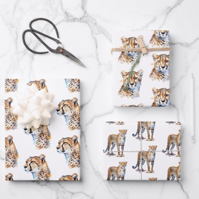 Cheetah Geschenkpapier Set (Vorderseite)
