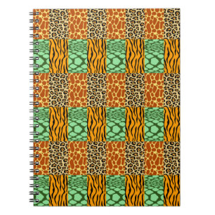 Cheetah, Giraffe, Tiger und Schlange Notizblock