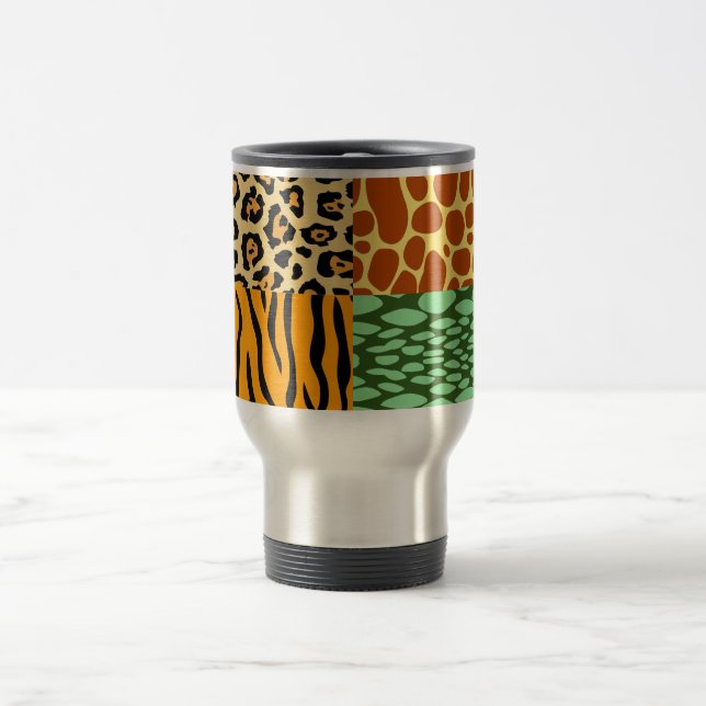 Cheetah, Giraffe, Tiger und Schlange Reisebecher (Mittel)