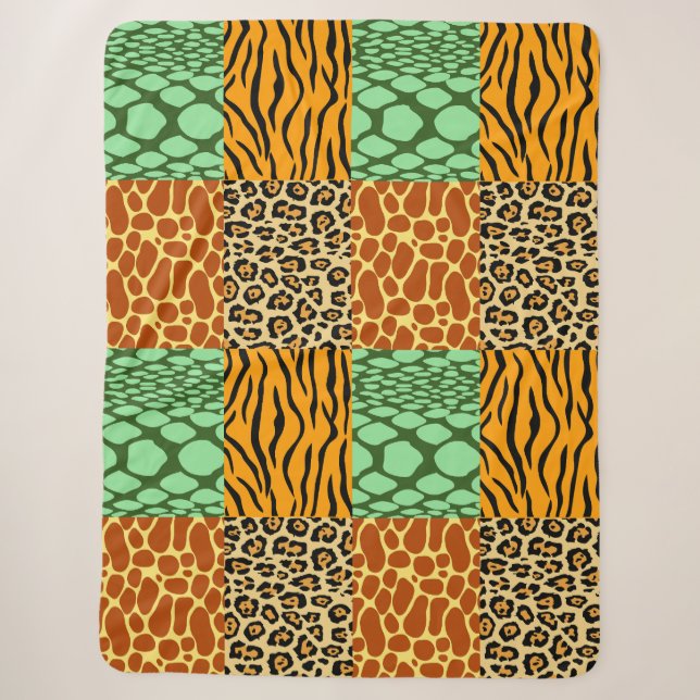 Cheetah, Giraffe, Tiger und Schlange Sherpadecke (Vorderseite)