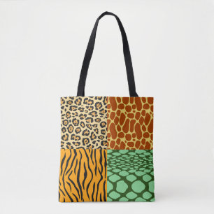Cheetah, Giraffe, Tiger und Schlange Tasche