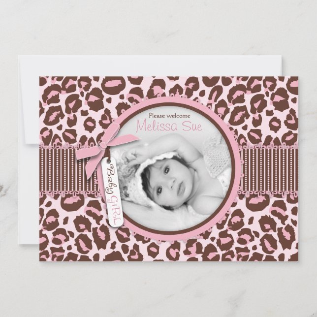 Cheetah Girl Announcement Card Ankündigung (Vorderseite)