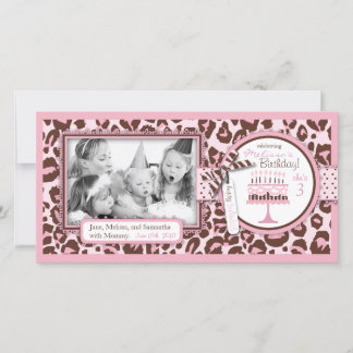Cheetah Girl Birthday Foto Card