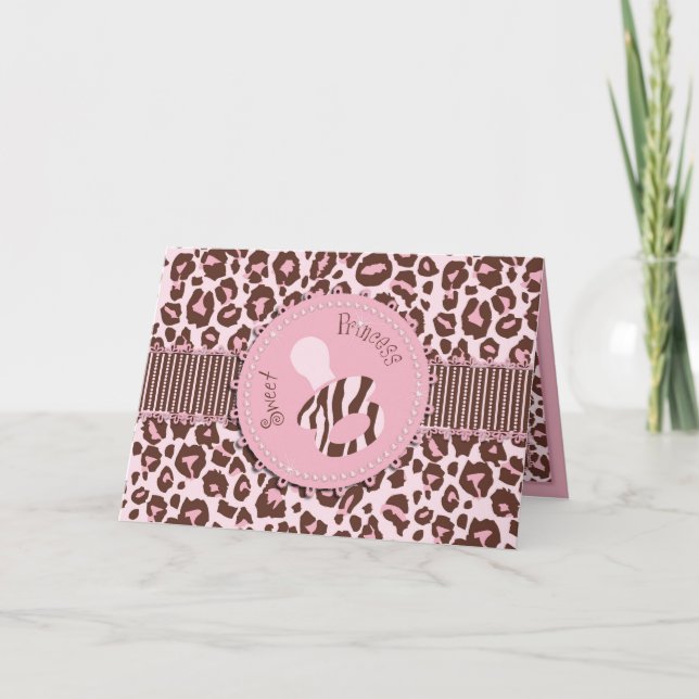 Cheetah Girl Card Rosa B Karte (Vorderseite)