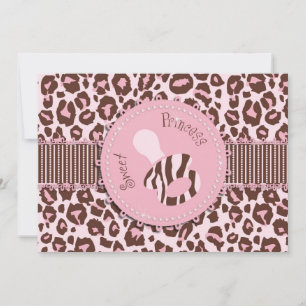 Cheetah Girl Einladungskarte Rosa D