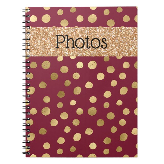 Cheetah Gold Burgundy Metallic Fotos Notizblock (Vorderseite)