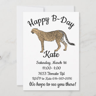 Cheetah Happy Birthday Einladung