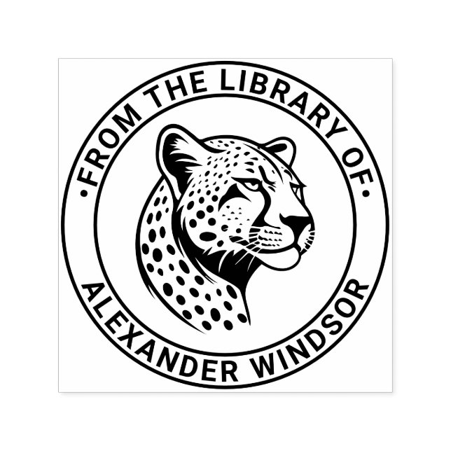 Cheetah Head #1 Bibliotheksname Permastempel (Design)