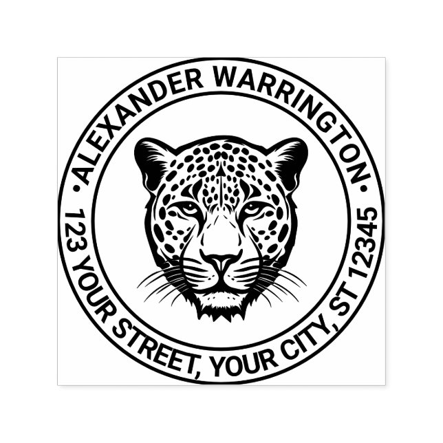 Cheetah Head #2 Name Rücksendeadresse Permastempel (Design)