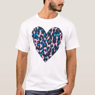 Cheetah Heart Leopard Print Magic Liebe Symbol Bla T-Shirt