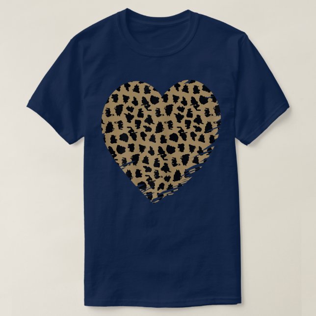 Cheetah Heart Leopard Print  T-Shirt (Design vorne)