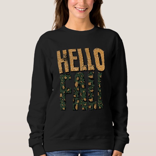 Cheetah Hello Herbst Phantastische Grafik Sweatshirt (Vorderseite)