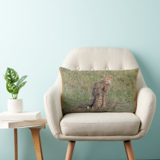 Cheetah-Junges und Baby-Elefant Wurfkissen Lendenkissen