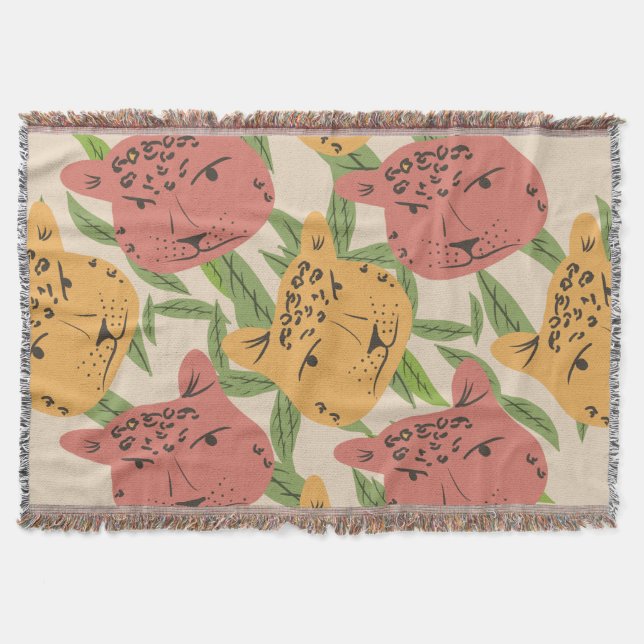 Cheetah Jungle Pflanze Grüne Korallen Grün Decke (Vorderseite)