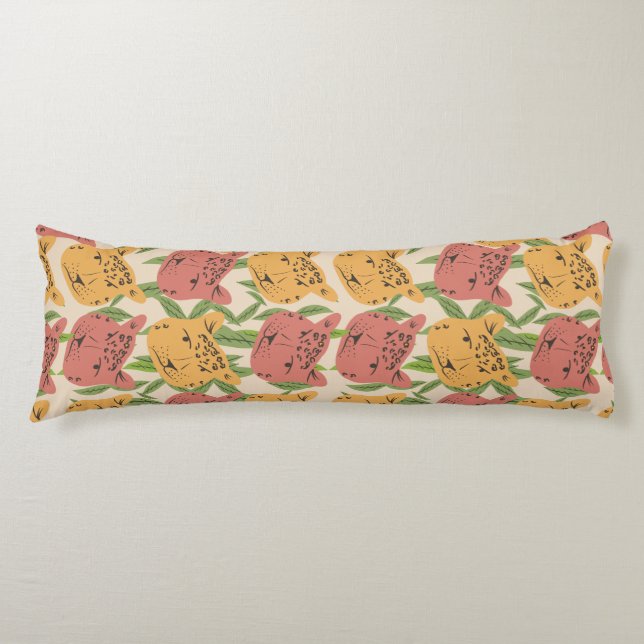 Cheetah Jungle Pflanze Grüne Korallen Grün Seitenschläferkissen (Vorderseite)