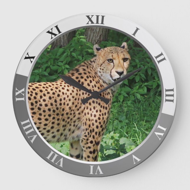Cheetah Large Clock Große Wanduhr (Vorderseite)