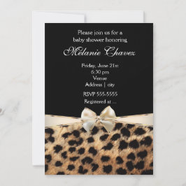 Cheetah Leopard Print Gold Bow Glam Einladung