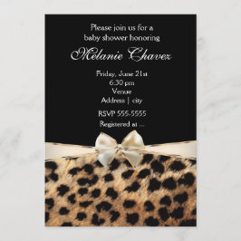 Cheetah Leopard Print Gold Bow Glam Einladung