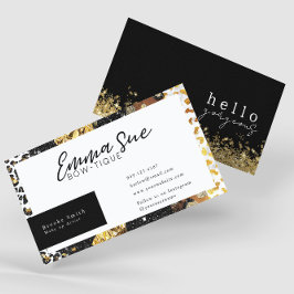 Cheetah Leopard Print Hello Gorgeous Elegant Visitenkarte