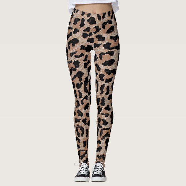 Cheetah Leopard Print Leggings (Vorderseite)
