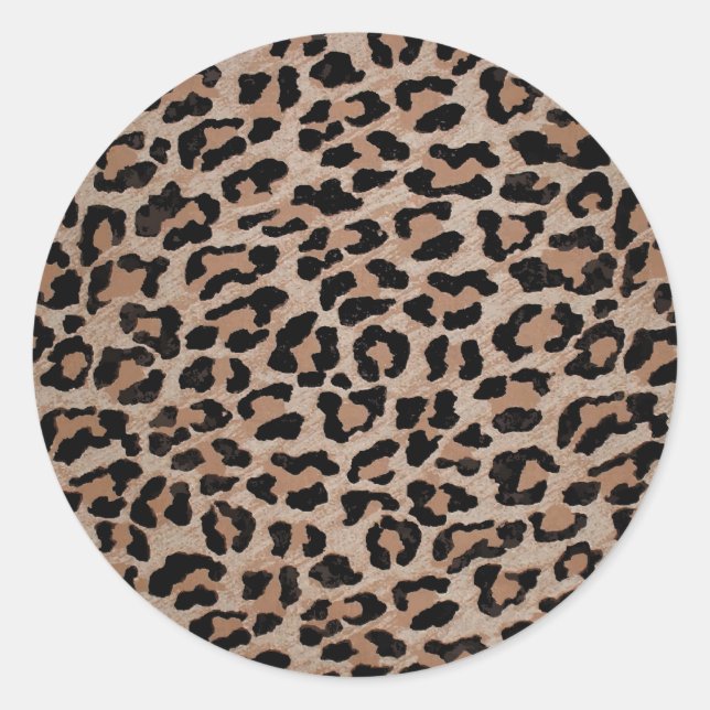 Cheetah Leopard Runder Aufkleber (Vorderseite)