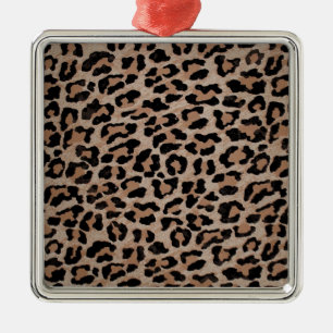 Cheetah Leopard Silbernes Ornament