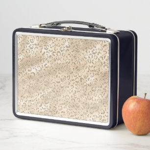 Cheetah Leopard Skin Print Muster Tier Metall Brotdose
