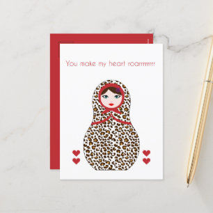 Cheetah-Matroschka-Valentinskarte Feiertagspostkarte