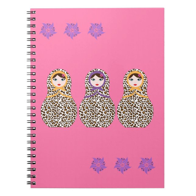 Cheetah Matryoshka Notizblock (Vorderseite)