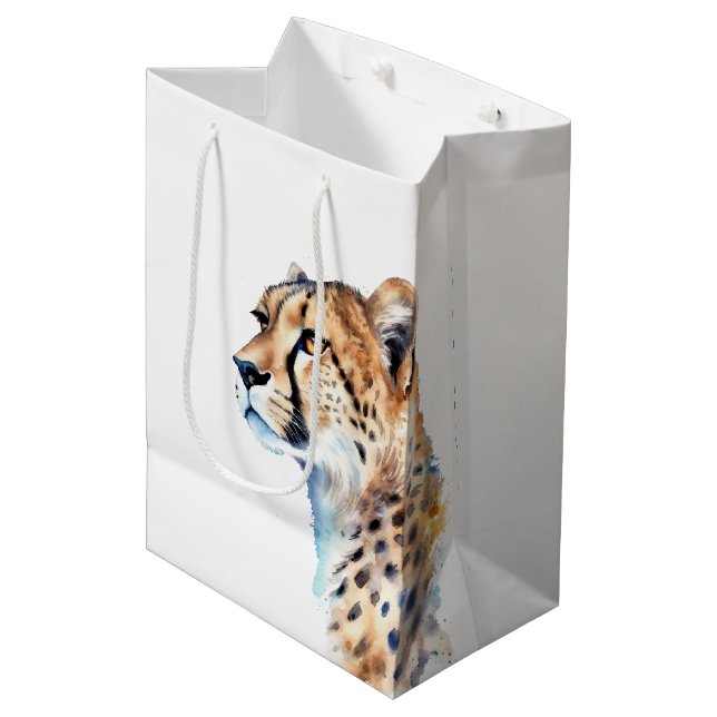 Cheetah Mittlere Geschenktüte (Vorderseite Schrägansicht)