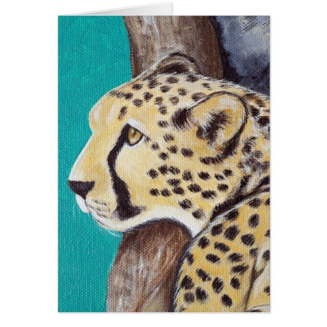 Cheetah Painting Grußkarte (Vorne)