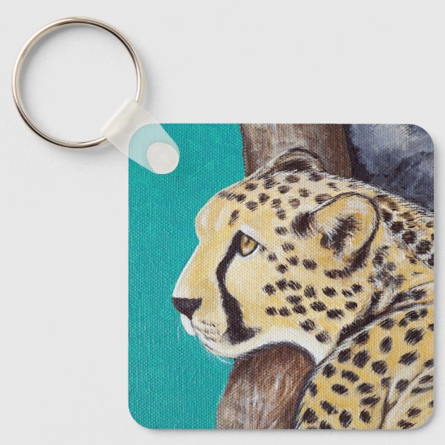 Cheetah Painting Schlüsselanhänger (Vorderseite)
