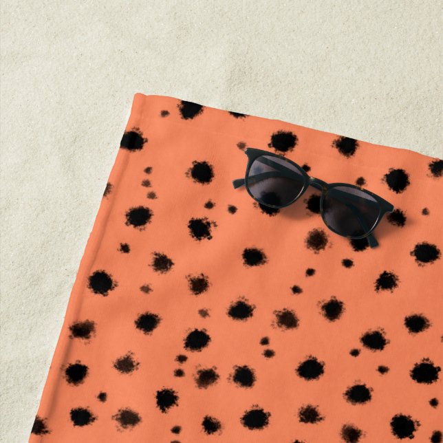 Cheetah Pattern auf Apricot Strandtuch (Beispiel)