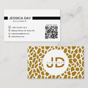 Cheetah Pattern Gold Elegante Business Card Visitenkarte