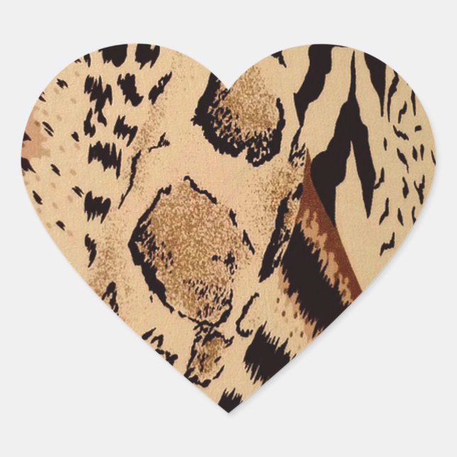 Cheetah Pattern Herz-Aufkleber (Vorderseite)