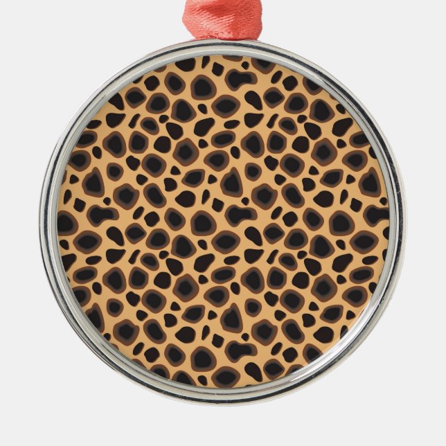 Cheetah Pattern Ornament Aus Metall (Vorne)