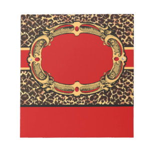 Cheetah Pattern Red Label Notizblock