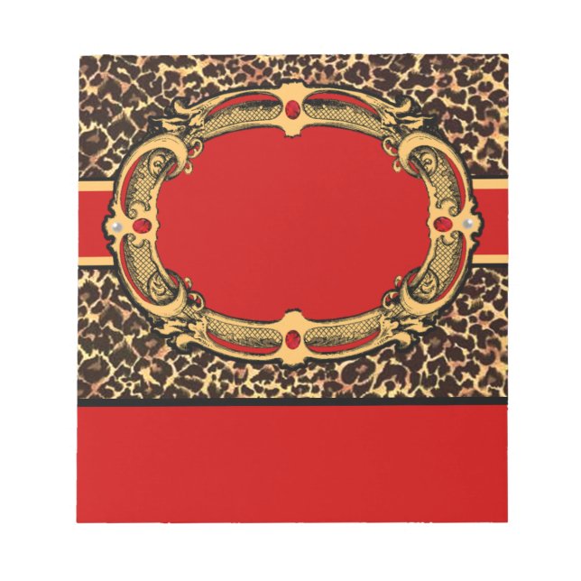 Cheetah Pattern Red Label Notizblock (Vorderseite)
