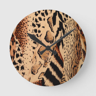 Cheetah Pattern Runde Wanduhr