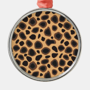 Cheetah Pattern Silbernes Ornament