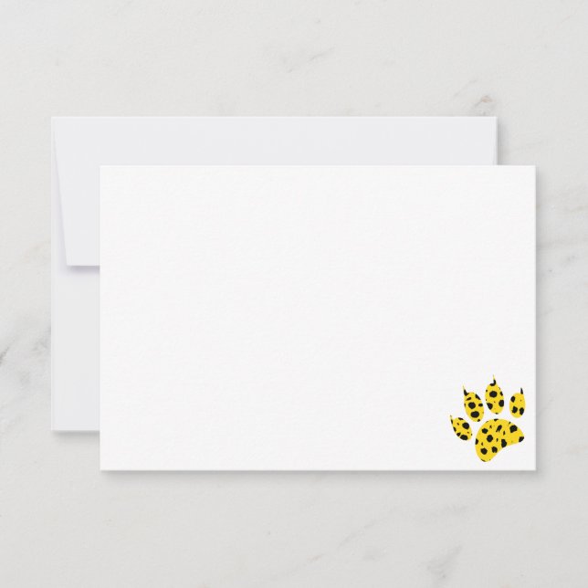 Cheetah Paw Print Custom Blank  Dankeskarte (Vorderseite)