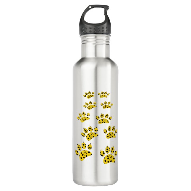 Cheetah Paw Print Edelstahlflasche (Vorderseite)