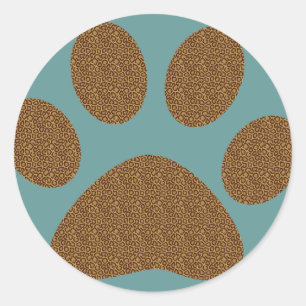 Cheetah Paw Print Runder Aufkleber